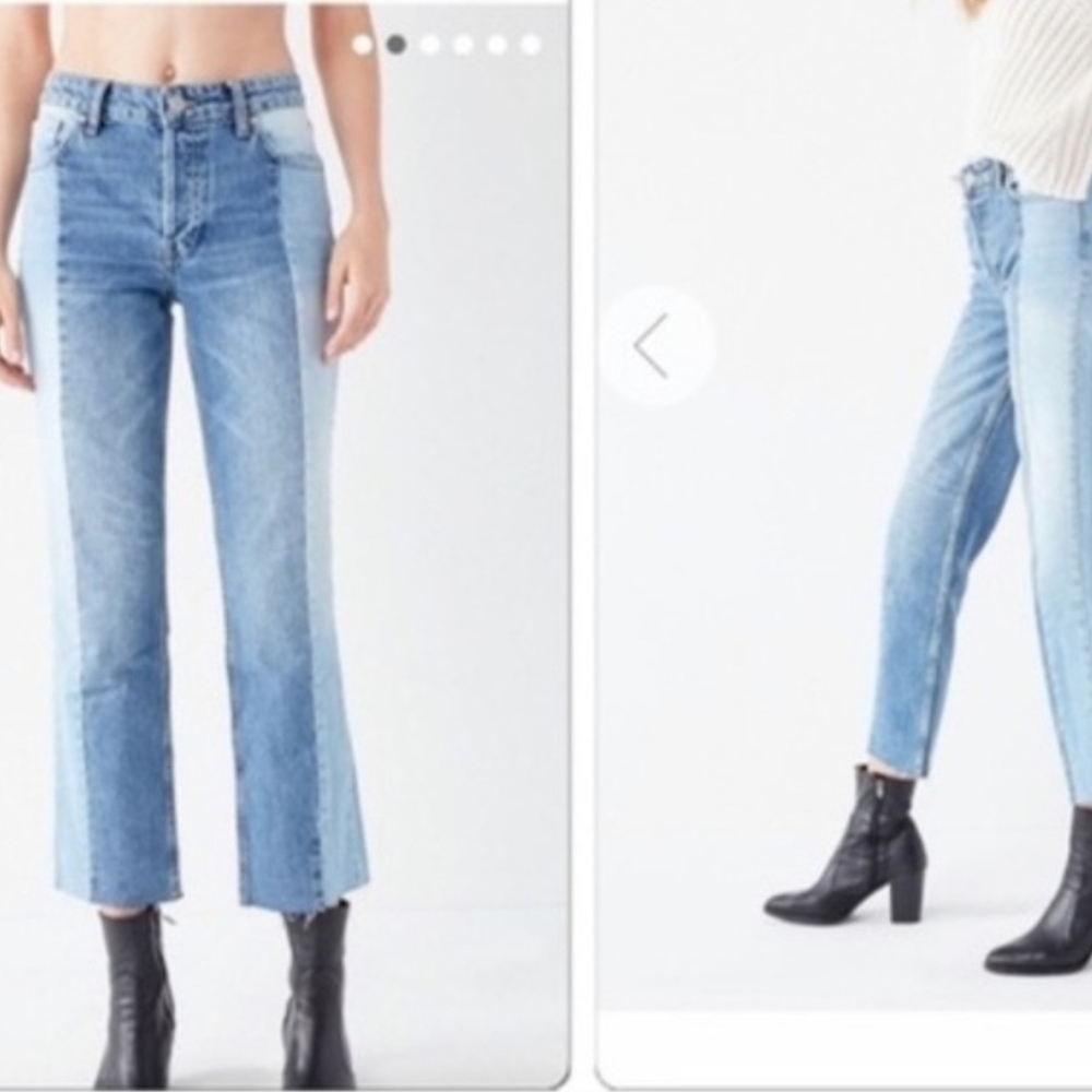 BDG Two-Tone Blue Ankle Jeans
